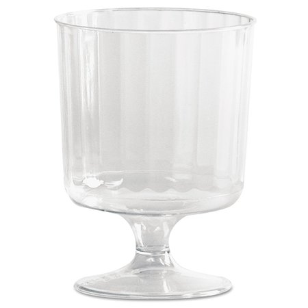 WNA Crystal Plastic Wine Glasses on Pedestals, 5 oz., Clear, Fluted, PK240 WNA CCW5240